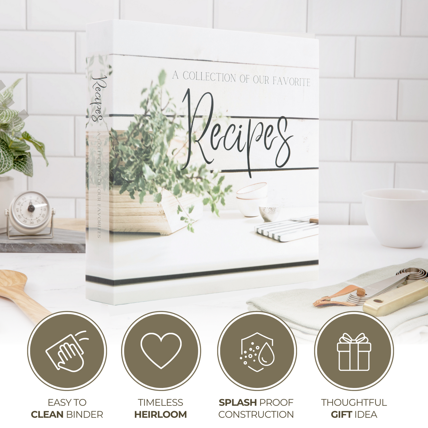 Recipe Binder with Plastic Sleeves