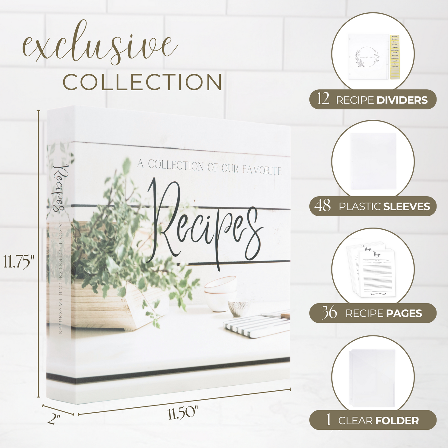 Recipe Binder with Plastic Sleeves