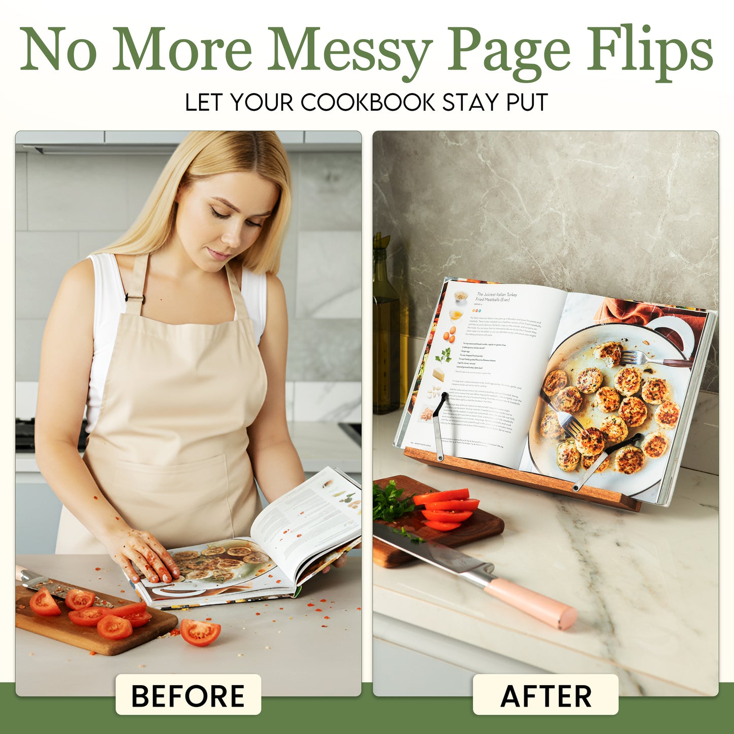 Cookbook Stand for Kitchen Counter