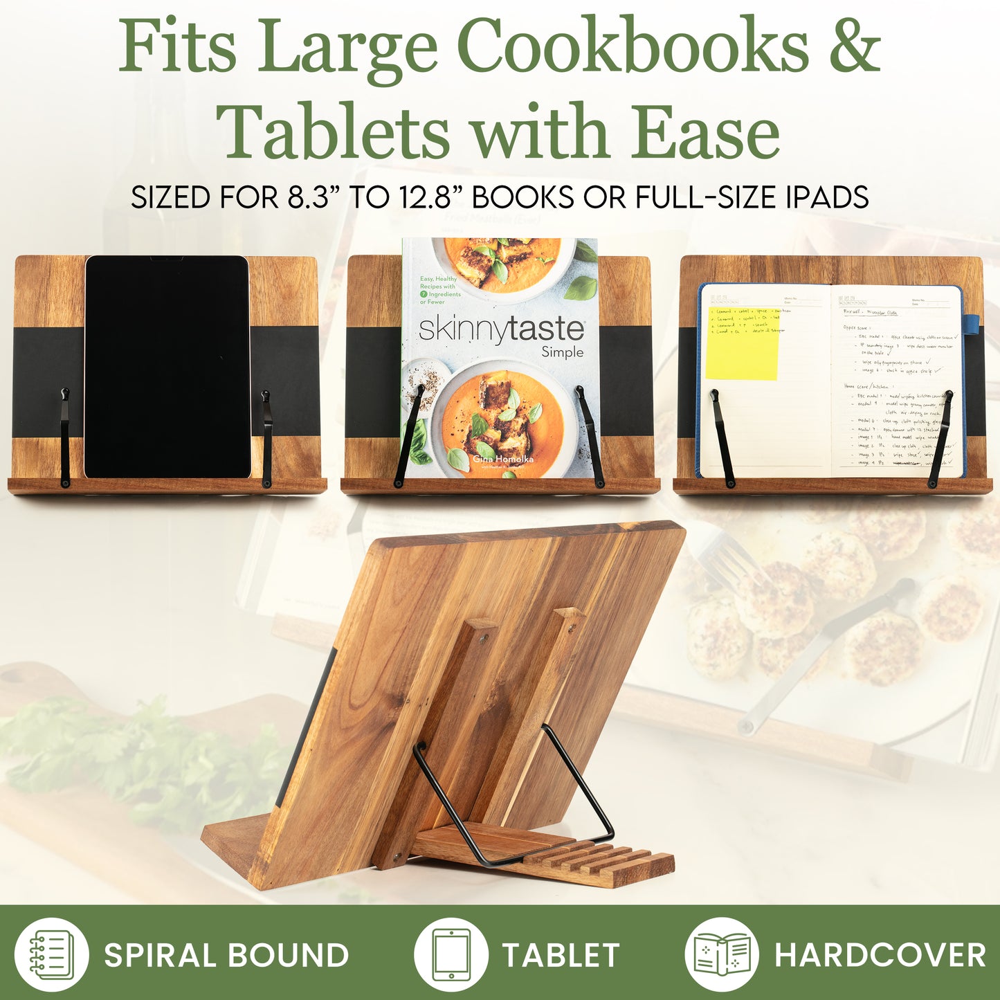 Cookbook Stand for Kitchen Counter