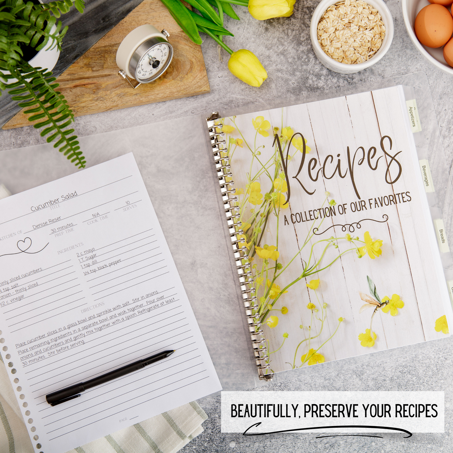 Recipe Book to Write in Your Own Recipes | Recipe Binder